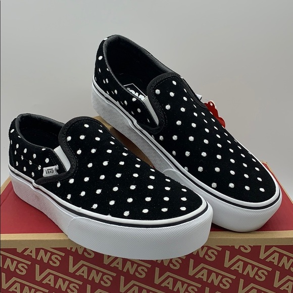 ••VANS CLASSIC SLIP ON Platform Suede Polka Dot WM - Picture 13 of 16